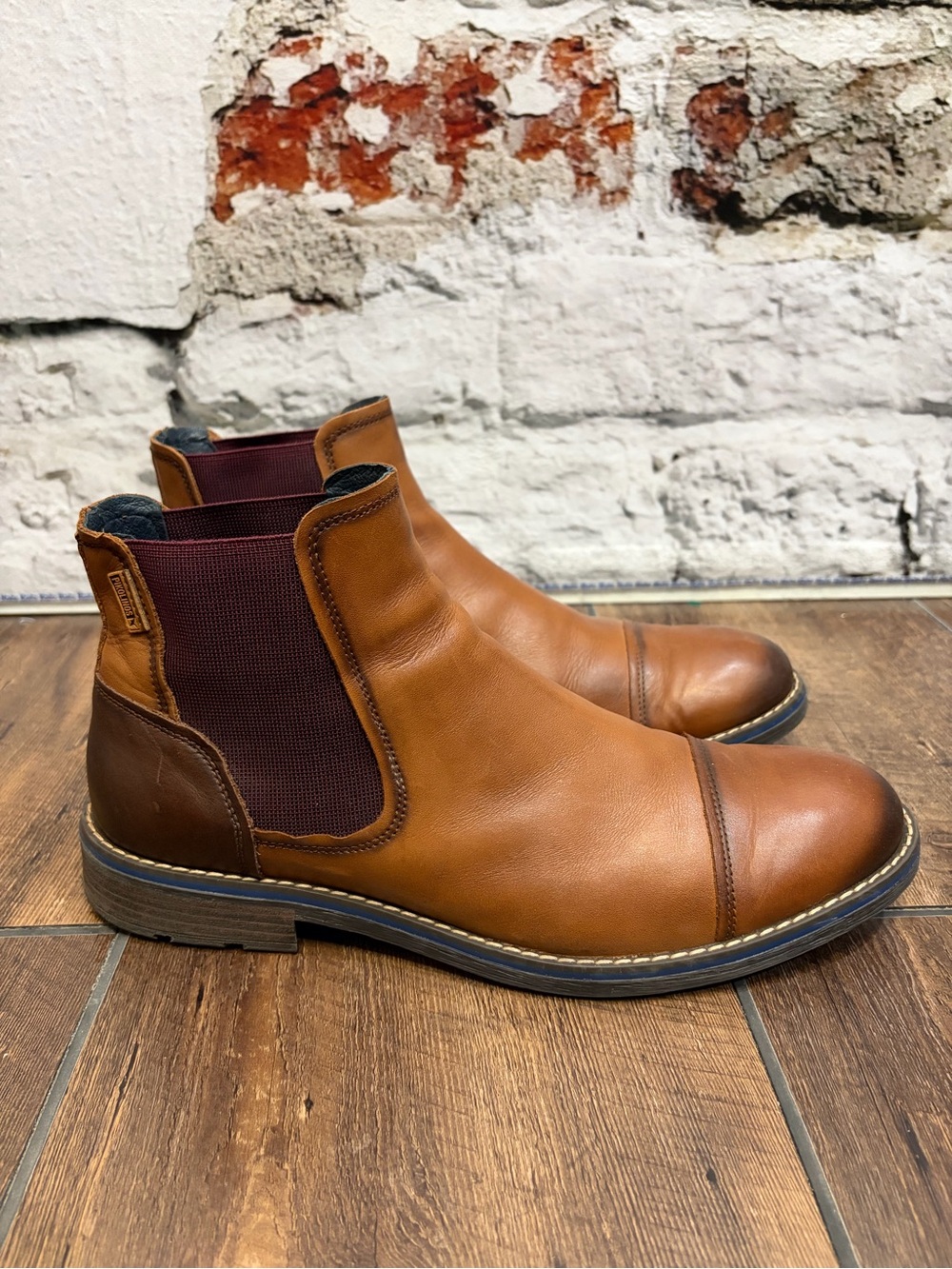 Pikolinos York Chelsea Boots Leather Textile Cuero Dress Shoes Work Wedding